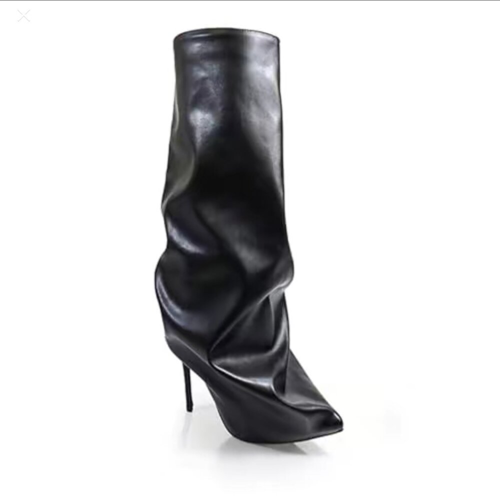Fold over knee high boot